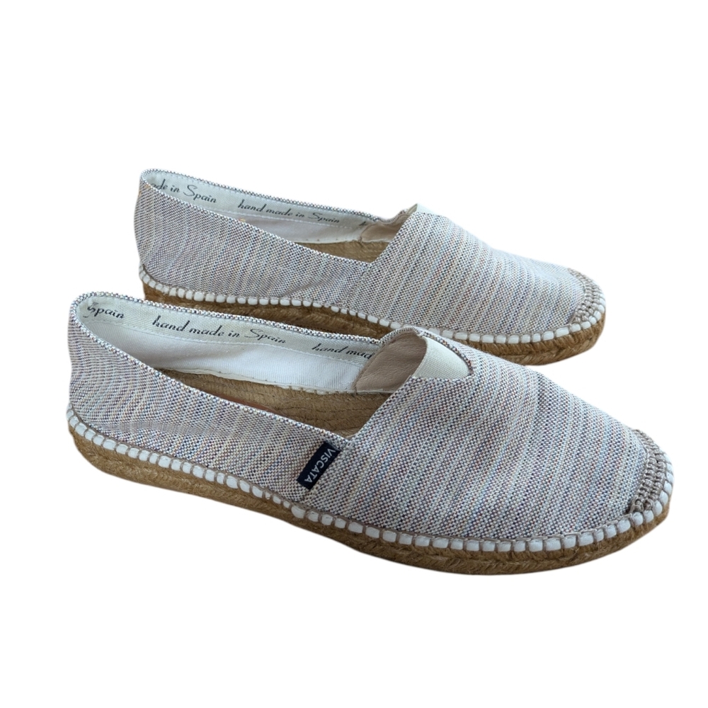 Viscata Barcelona Canvas Espadrille Flats Striped Size 39 - Picture 2 of 12